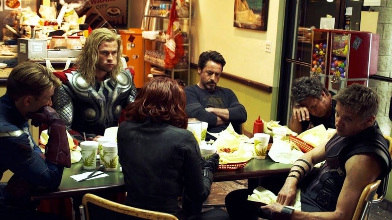 Avengers eating Shawarma