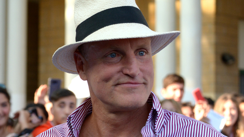 Woody Harrelson staring