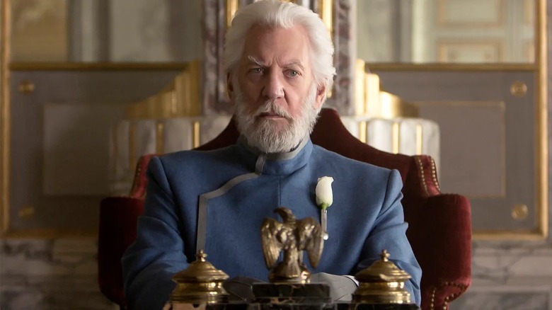 Old President Snow at desk