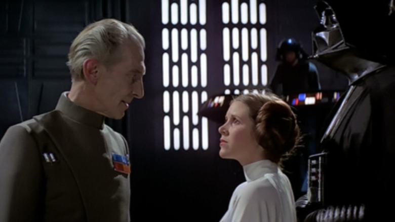 Leia sassing Tarkin while Vader watches