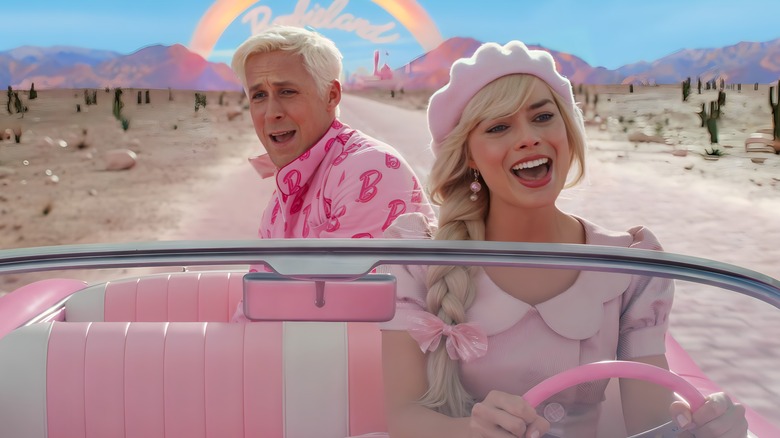 Barbie and Ken in car singing