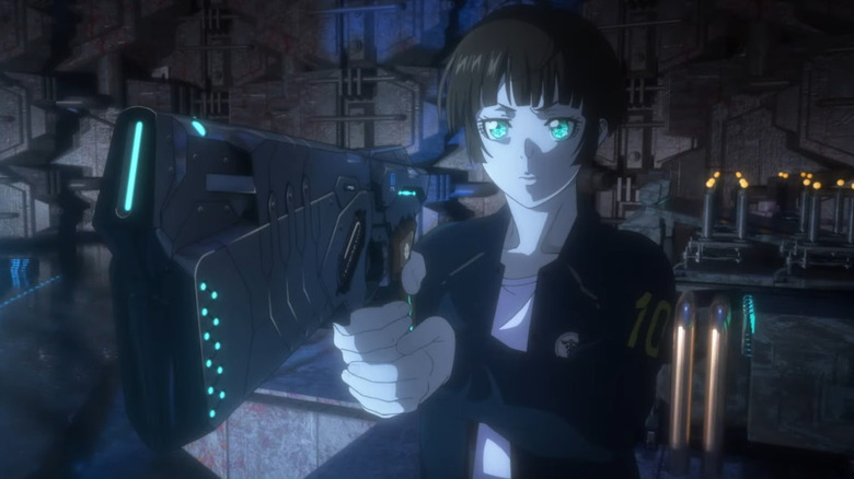 Akane Tsunemori holding gun