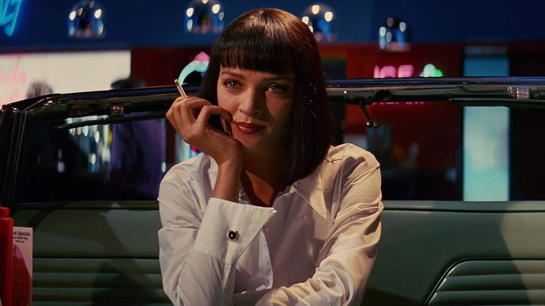 Uma Thurman smoking Pulp Fiction