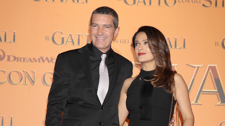 Antonio Banderas and Salma Hayek pose