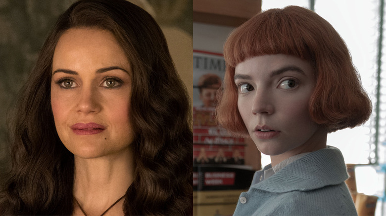 Carla Gugino in Haunting of Hill House and Anya-Taylor Joy in The Queen's Gambit