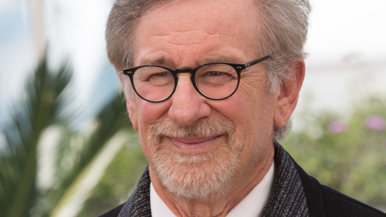 Steven Spielberg in glasses smile