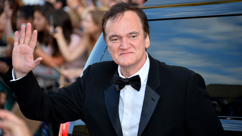 Quentin Tarantino wearing a black bowtie