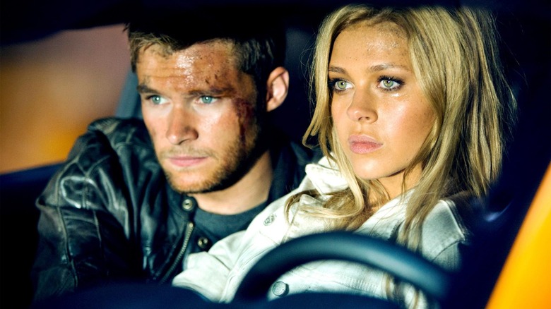 Jack Reynor and Nicola Peltz in Transformers: Age of Extinction