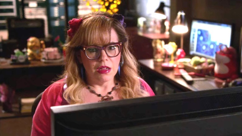 Tech Analyst Penelope Garcia stares at a computer monitor