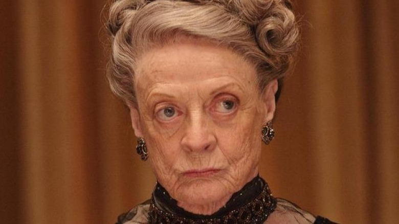 The Dowager Countess looking stern in Downton Abbey