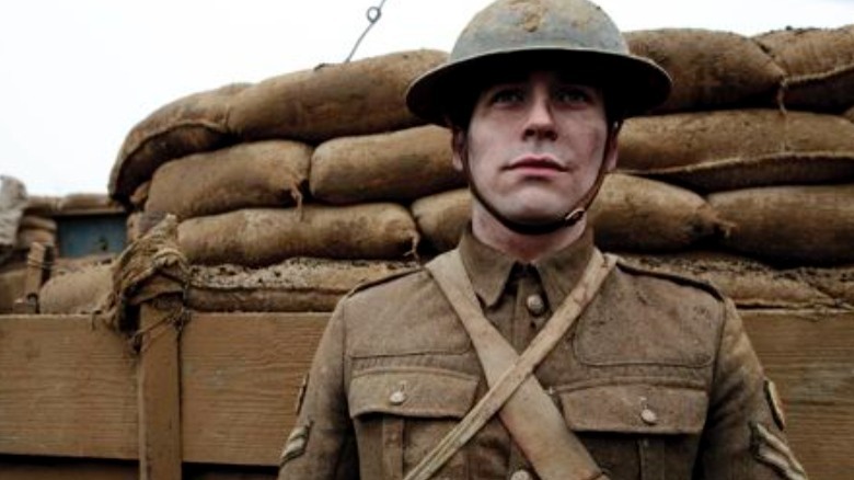 Soldier in the trenches in Downton Abbey