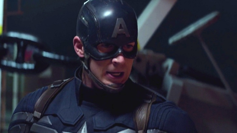 Captain America looking tense