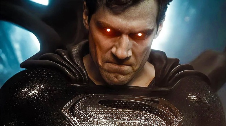 Superman with glowing eyes