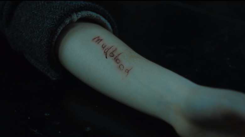 "Mudblood" carved into Hermione's arm