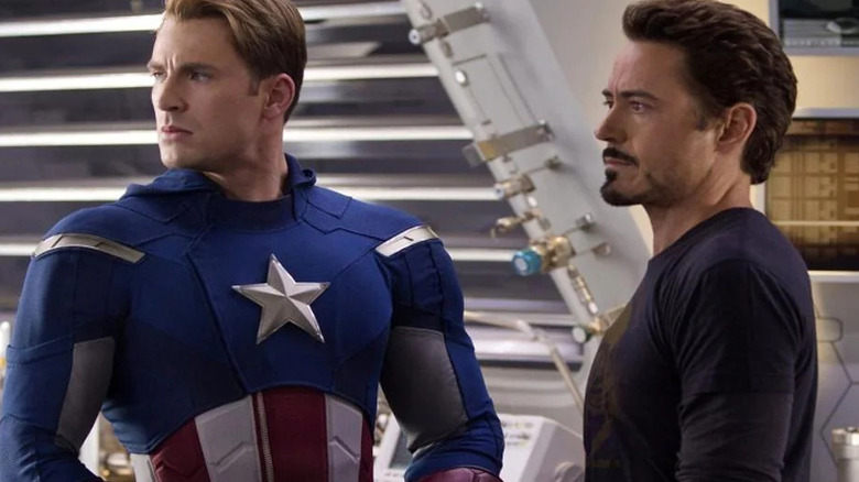 Tony Stark and Captain America side by side