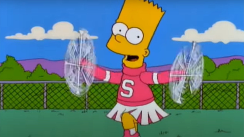 Bart Simpson in cheerleader outfit