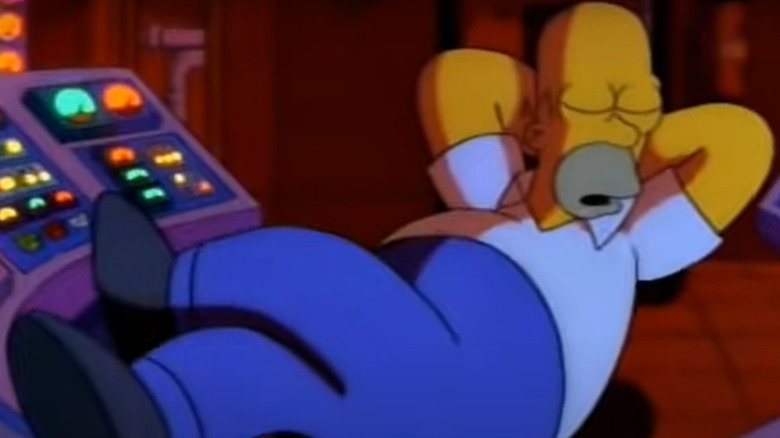Homer sleeping at work