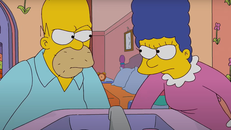 Homer and Marge in bathroom