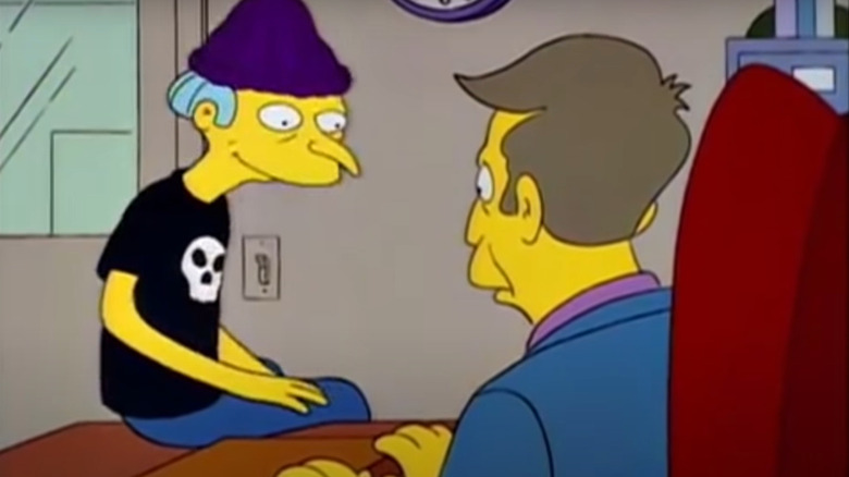 Mr. Burns talking to Principle Skinner