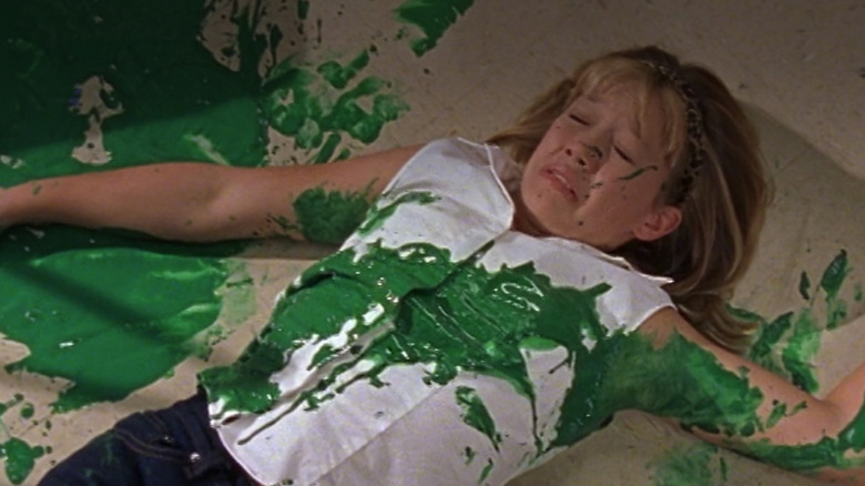 Lizzie covered in paint