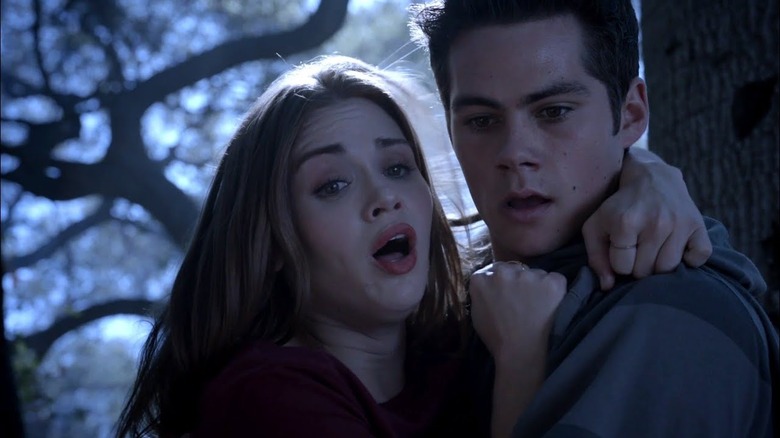 Lydia clutching Stiles