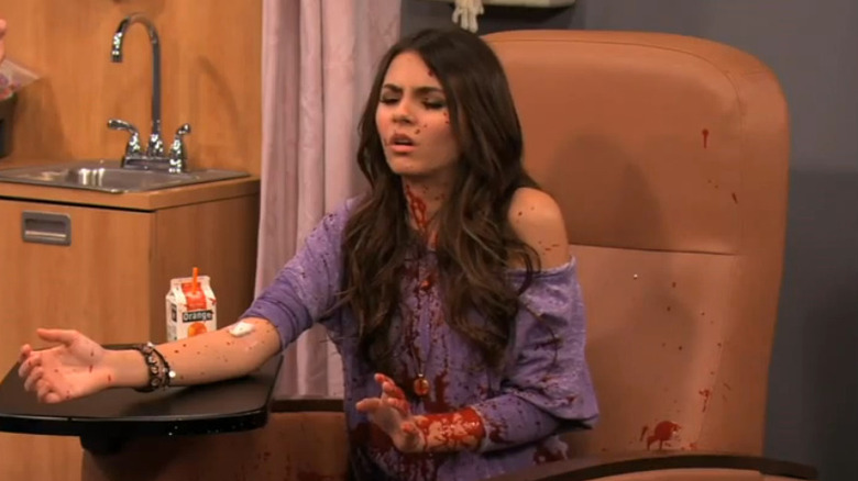 Tori with splashed blood