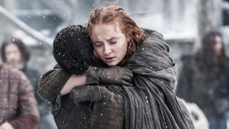 Sansa and Jon reuniting.