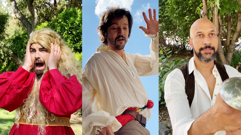 Joe Jonas, Diego Luna, and Keegan-Michael Key in Quibi's Princess Bride remake