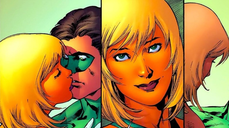 Arisia and Hal Jordan kissing