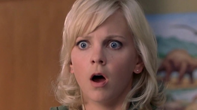 Anna Faris looking frightened