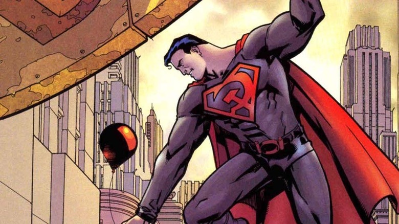 Red Son Superman saving someone