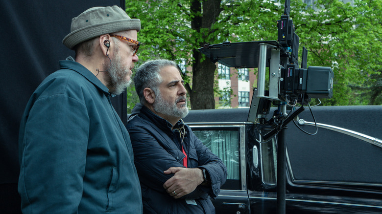 John Requa and Glenn Ficarra looking at monitor