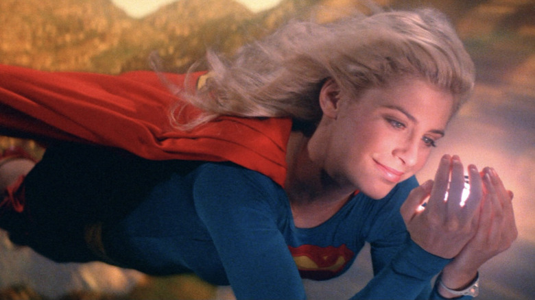 Supergirl in flight