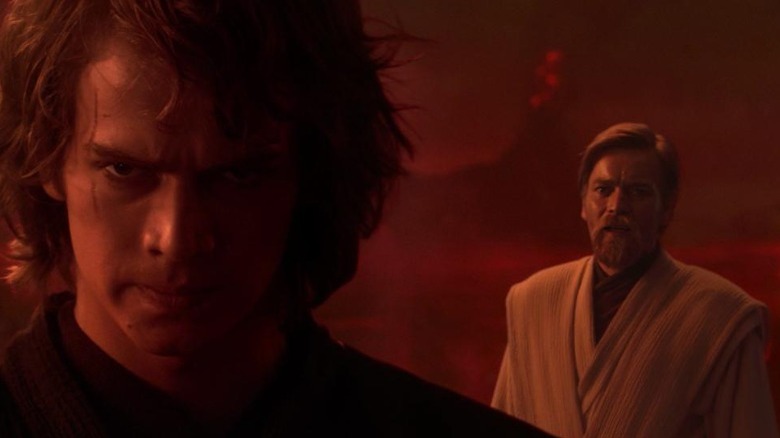 Obi-Wan looking at angry Anakin