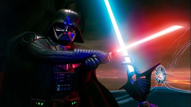 Vader lightsaber battle