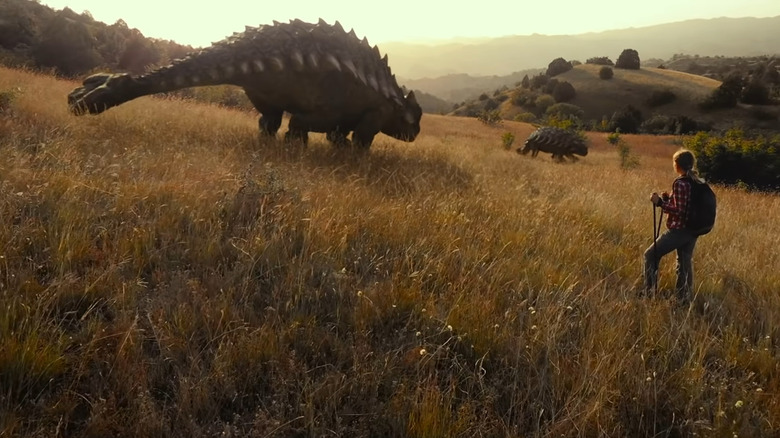 Maisie walking with Ankylosaurus 