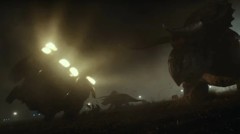 Nasutoceratops attacking a truck