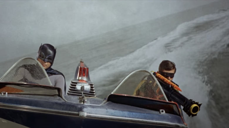 Adam West, Burt Ward on boat