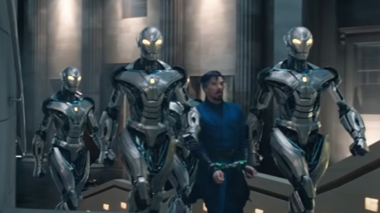 Ultron robots escort Doctor Strange