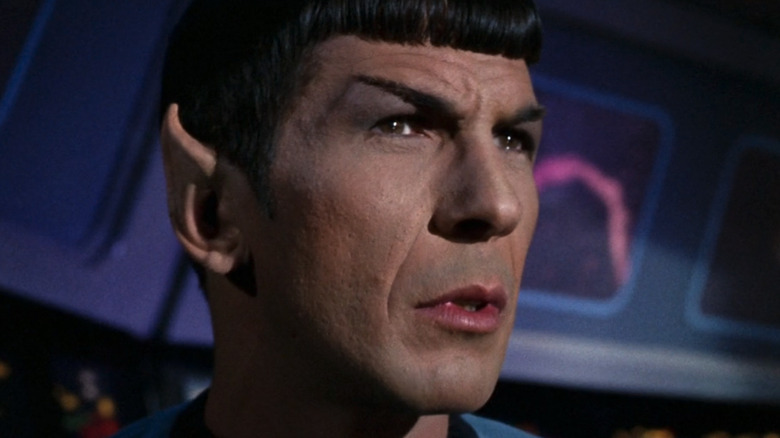 Spock looks at the viewscreen