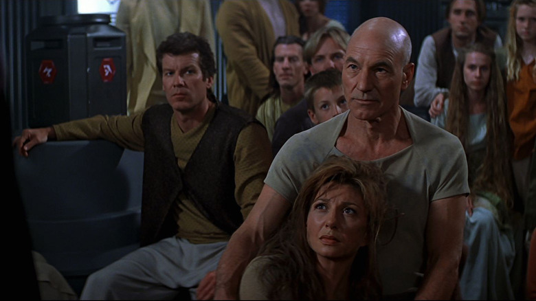 Patrick Stewart listening intently