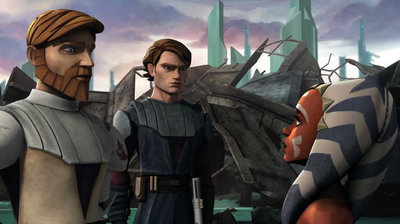 Anakin Skywalker talks to Ashoka