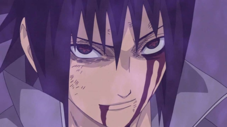 Sasuke with full Sharingan in Susanoo