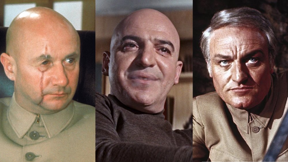 Blofeld as portrayed by Donald Pleasence, Telly Savalas, and Charles Gray
