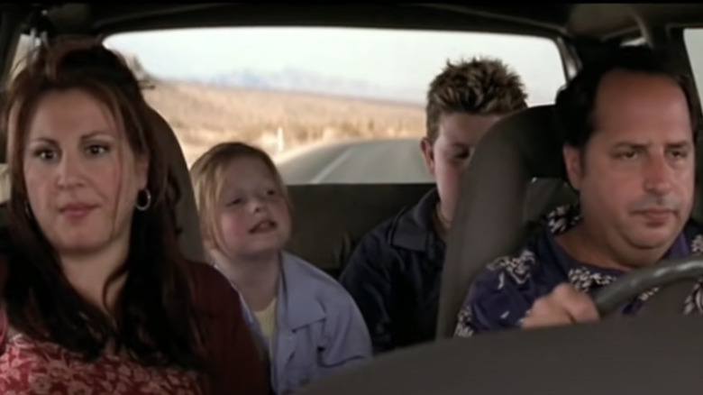 A family driving in car 