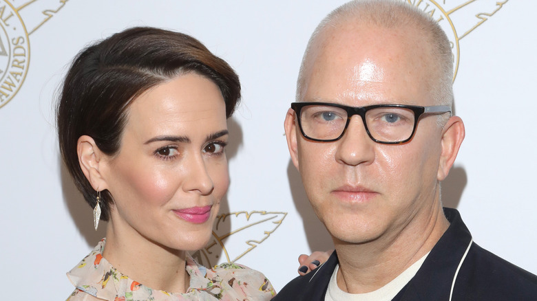 Sarah Paulson and Ryan Murphy posing