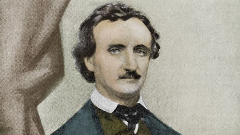 Color portrait of poet Edgar Allan Poe