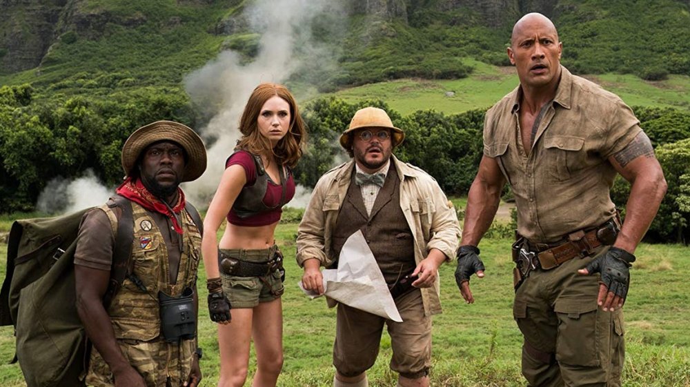 Kevin Hart, Karen Gillan, Jack Black, and Dwayne Johnson in Jumanji: The Next Level