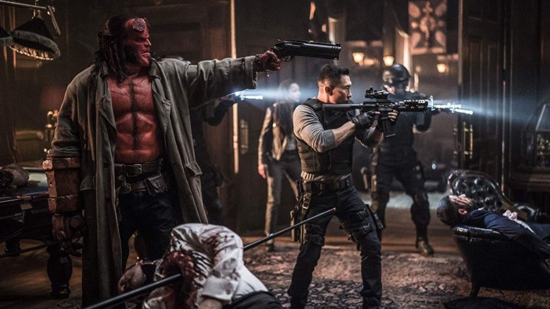 Hellboy and Ben shooting