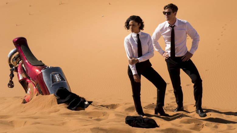 Tessa Thompson and Chris Hemsworth in Men in Black: International